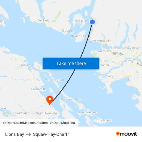 Lions Bay to Squaw-Hay-One 11 map