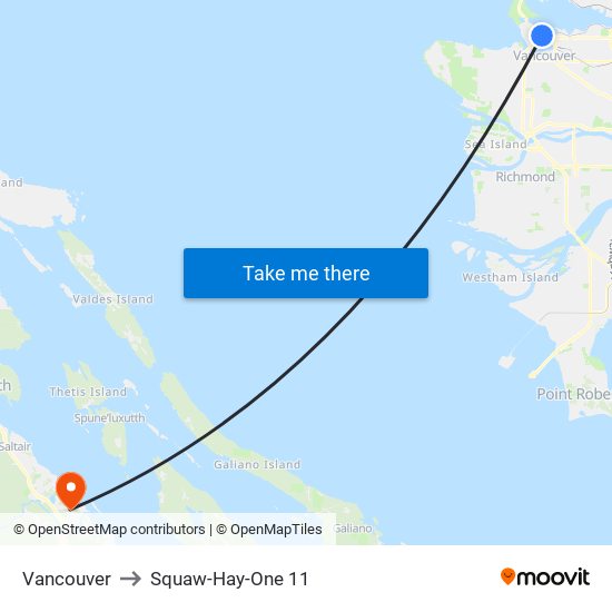 Vancouver to Squaw-Hay-One 11 map