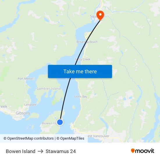 Bowen Island to Stawamus 24 map