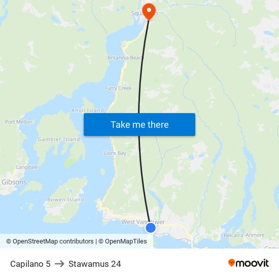 Capilano 5 to Stawamus 24 map