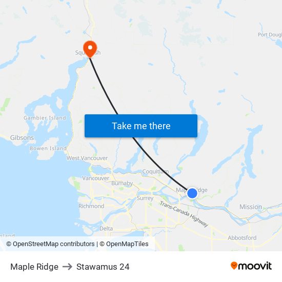 Maple Ridge to Stawamus 24 map