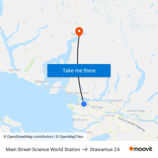 Main Street-Science World Station to Stawamus 24 map