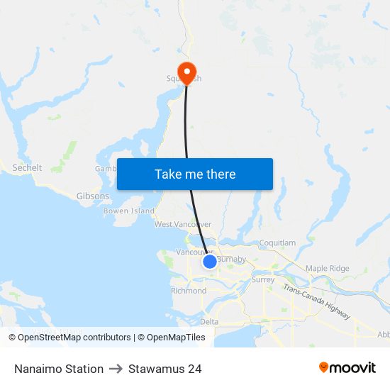 Nanaimo Station to Stawamus 24 map