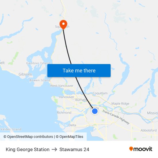 King George Station to Stawamus 24 map