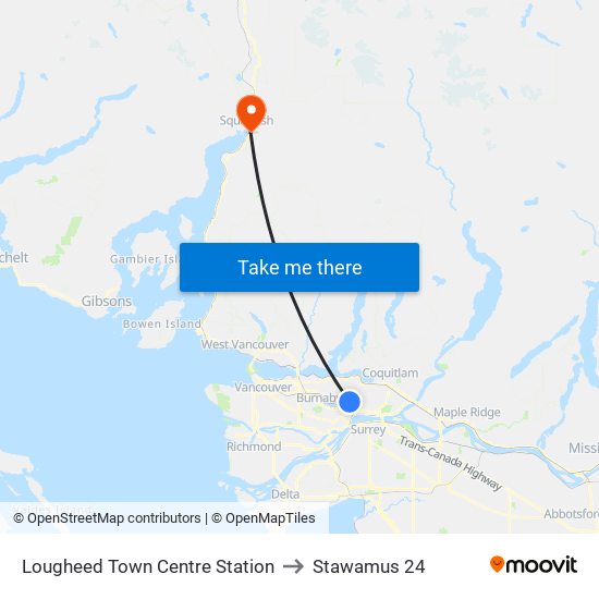 Lougheed Town Centre Station to Stawamus 24 map