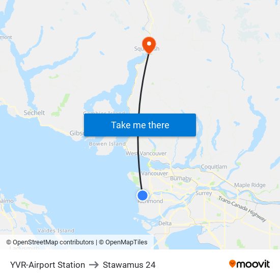 YVR-Airport Station to Stawamus 24 map