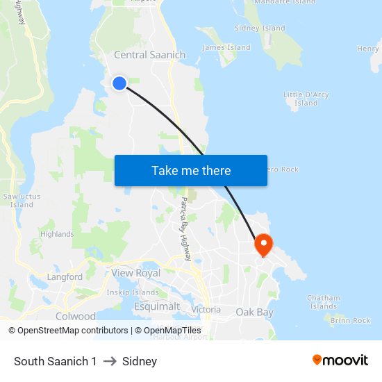 South Saanich 1 to Sidney map