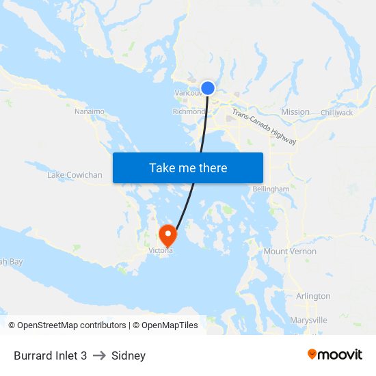 Burrard Inlet 3 to Sidney map