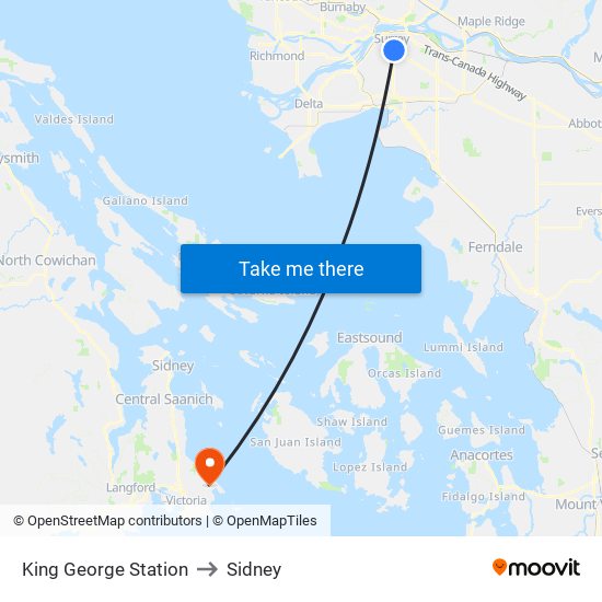 King George Station to Sidney map