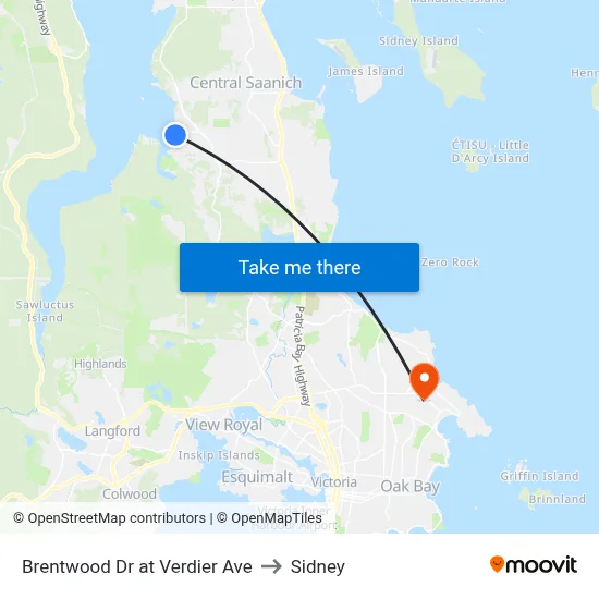 Brentwood Dr at Verdier Ave to Sidney map