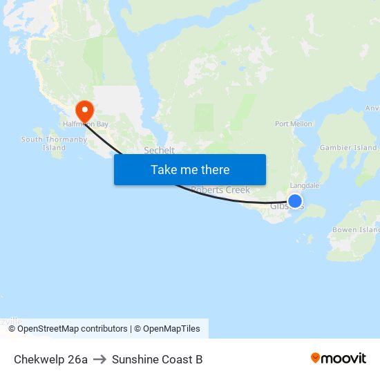 Chekwelp 26a to Sunshine Coast B map