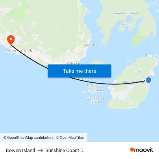 Bowen Island to Sunshine Coast D map