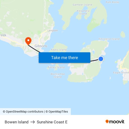 Bowen Island to Sunshine Coast E map