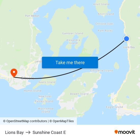 Lions Bay to Sunshine Coast E map
