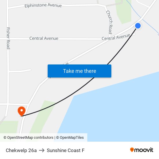 Chekwelp 26a to Sunshine Coast F map