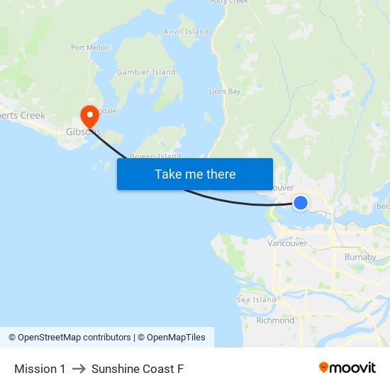 Mission 1 to Sunshine Coast F map