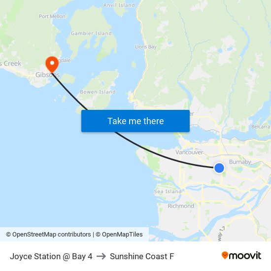 Joyce Station @ Bay 4 to Sunshine Coast F map