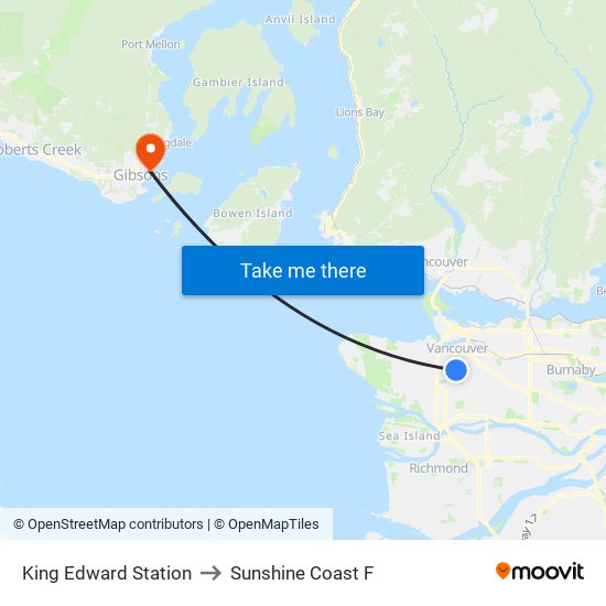 King Edward Station to Sunshine Coast F map