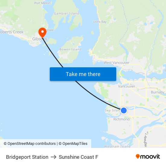 Bridgeport Station to Sunshine Coast F map