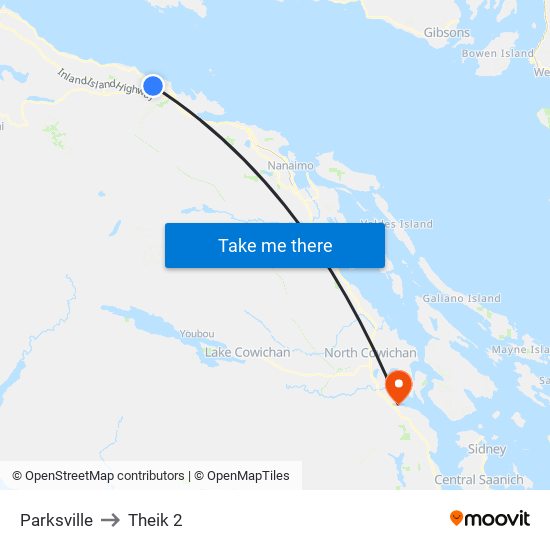 Parksville to Theik 2 map