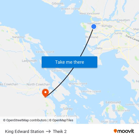 King Edward Station to Theik 2 map