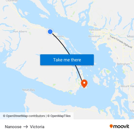 Nanoose to Victoria map