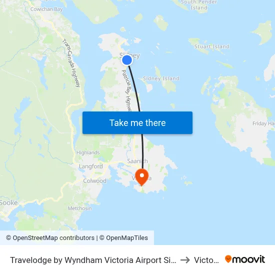 Travelodge by Wyndham Victoria Airport Sidney to Victoria map