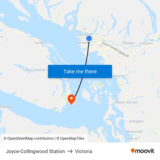 Joyce-Collingwood Station to Victoria map