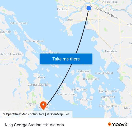 King George Station to Victoria map