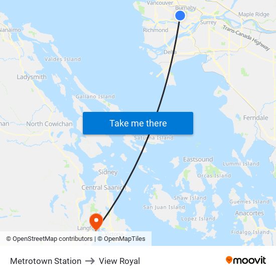 Metrotown Station to View Royal map