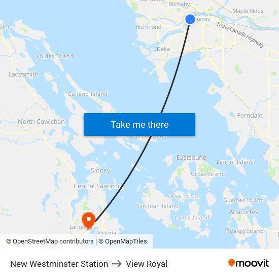 New Westminster Station to View Royal map