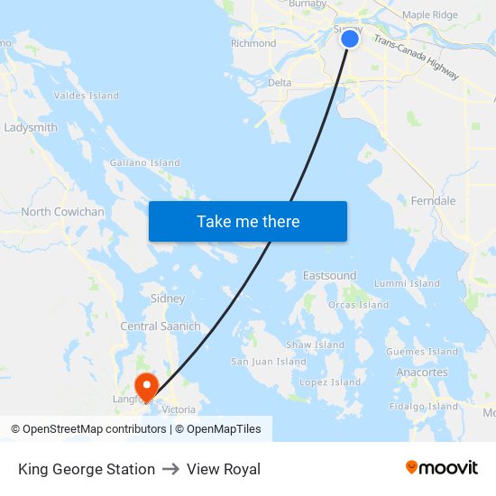 King George Station to View Royal map