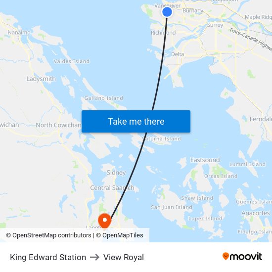King Edward Station to View Royal map