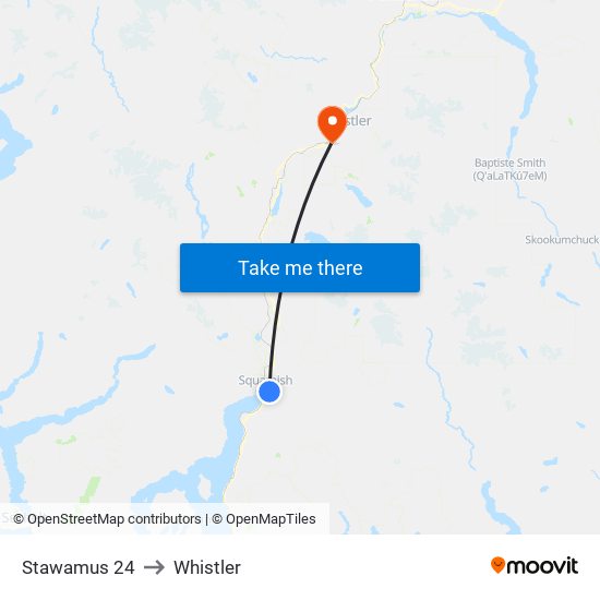 Stawamus 24 to Whistler map