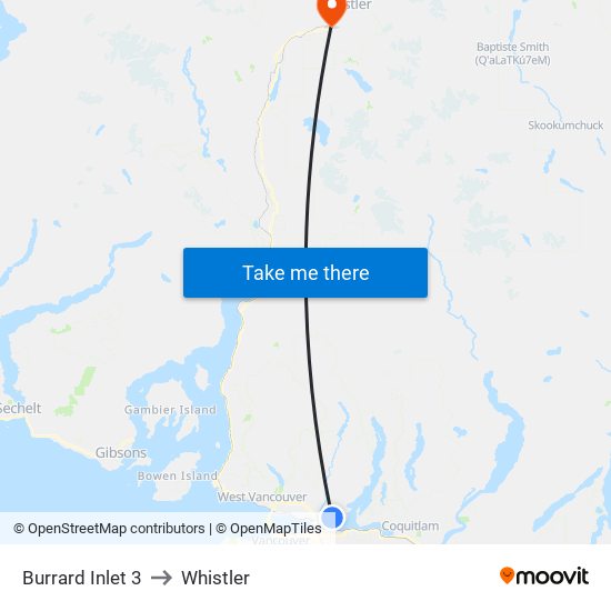 Burrard Inlet 3 to Whistler map