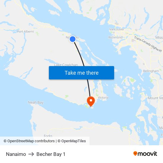 Nanaimo to Becher Bay 1 map