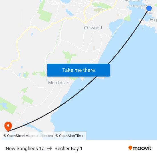 New Songhees 1a to Becher Bay 1 map