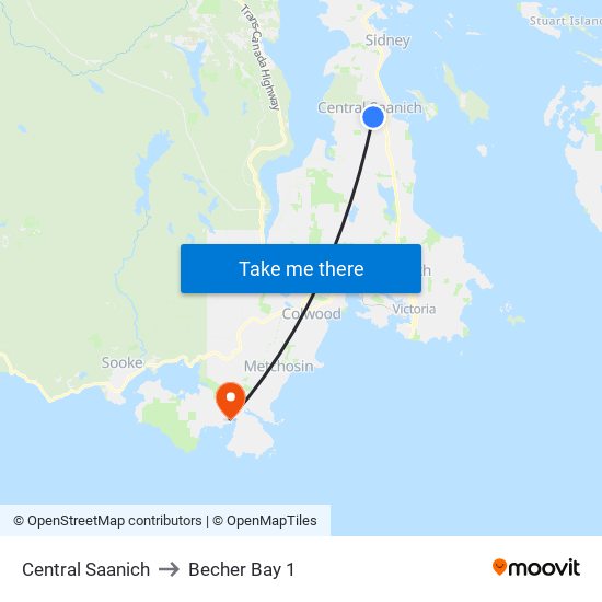 Central Saanich to Becher Bay 1 map