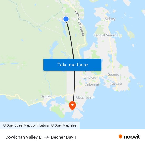 Cowichan Valley B to Becher Bay 1 map