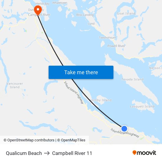 Qualicum Beach to Campbell River 11 map