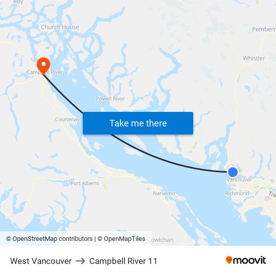 West Vancouver to Campbell River 11 map