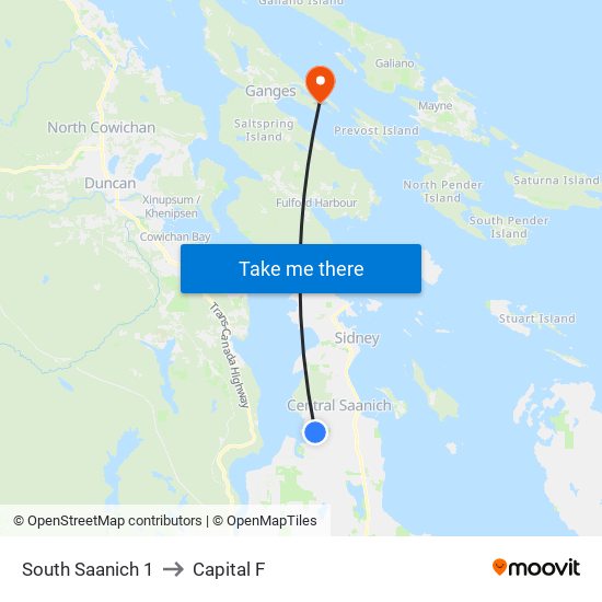 South Saanich 1 to Capital F map