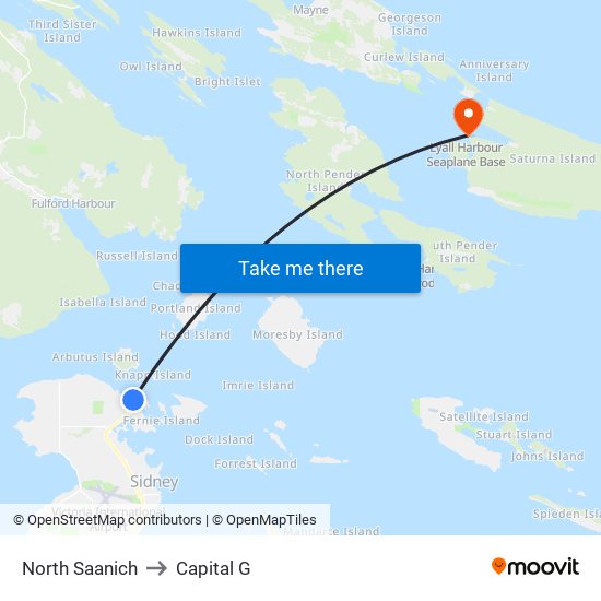 North Saanich to Capital G map