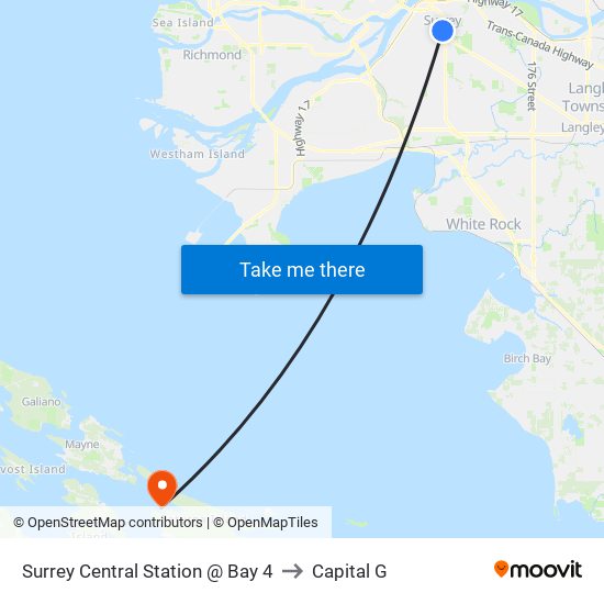 Surrey Central Station @ Bay 4 to Capital G map