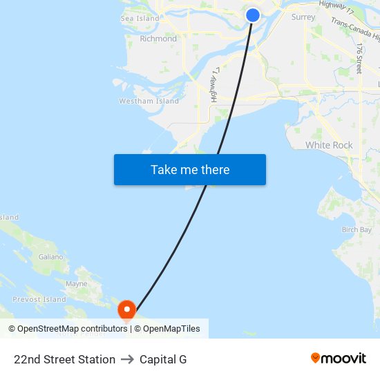 22nd Street Station to Capital G map