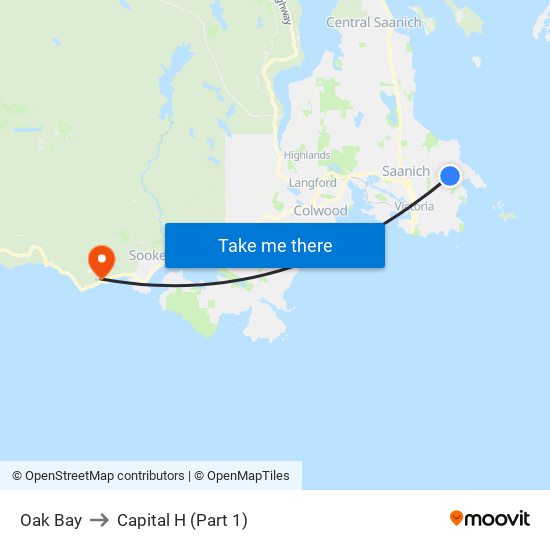 Oak Bay to Capital H (Part 1) map