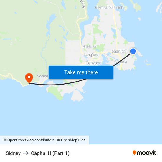 Sidney to Capital H (Part 1) map