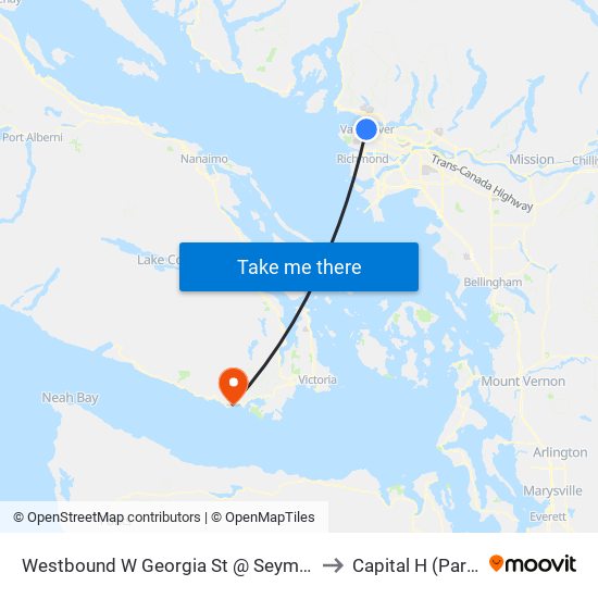 Westbound W Georgia St @ Seymour St to Capital H (Part 1) map