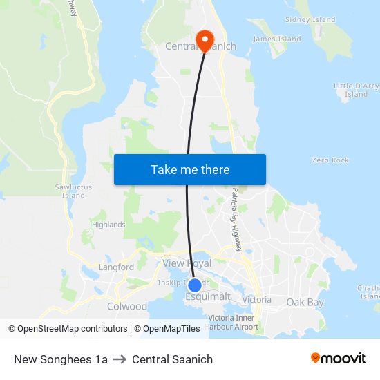 New Songhees 1a to Central Saanich map