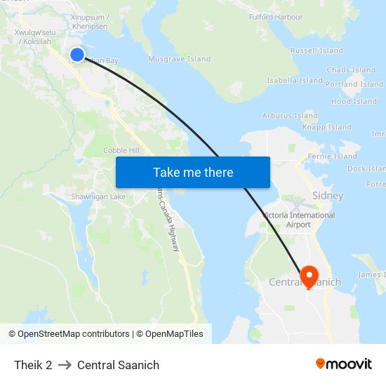 Theik 2 to Central Saanich map